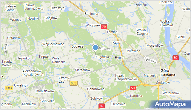 mapa Ługówka, Ługówka na mapie Targeo